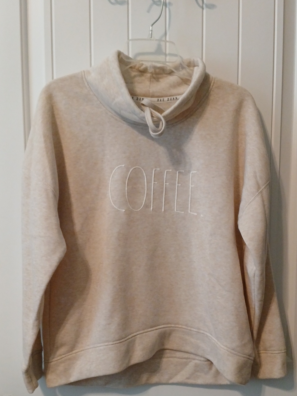 Rae Dunn COFFEE Pullover Sweatshirt in Beige